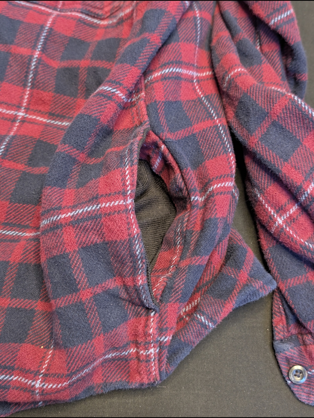 Orvis Heavyweight Plaid Flannel Shirt Jacket With Pockets Men's Large Red - Picture 4 of 7